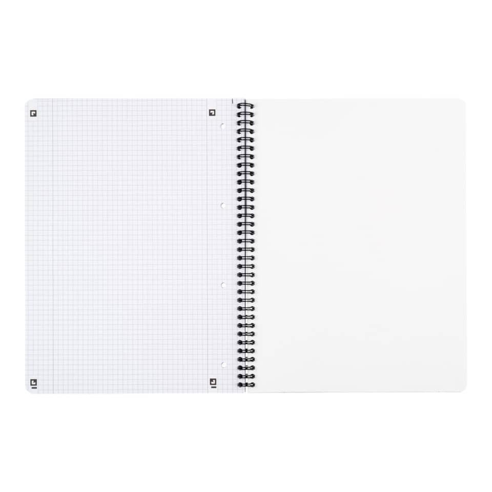 Notizbuch, Spiralbindung, Gitterpapier, weiße Seiten, Spiralheft