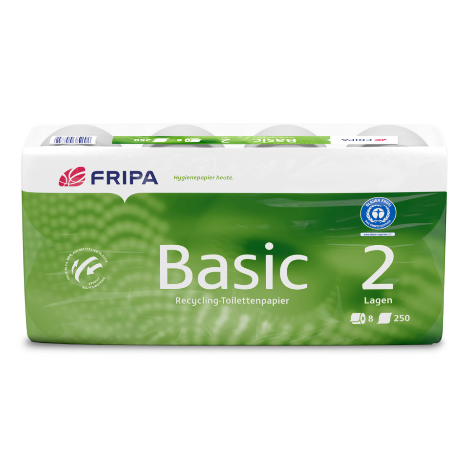 Toilettenpapier, Recyclingpapier, 2 Lagen, Grün, Basic 2