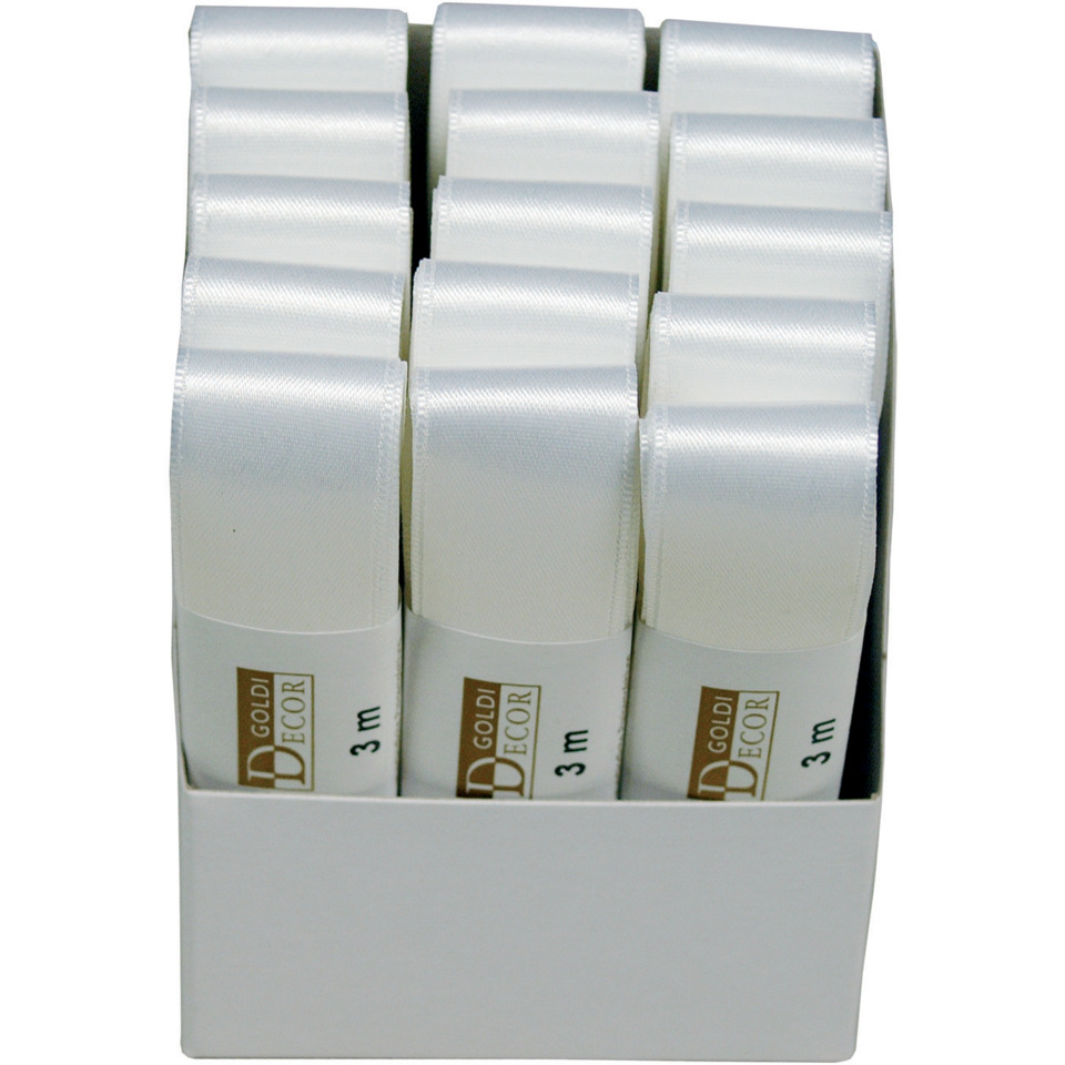 Doppelsatinband, 25mmx3m, weiss GOLDINA 1172025011503