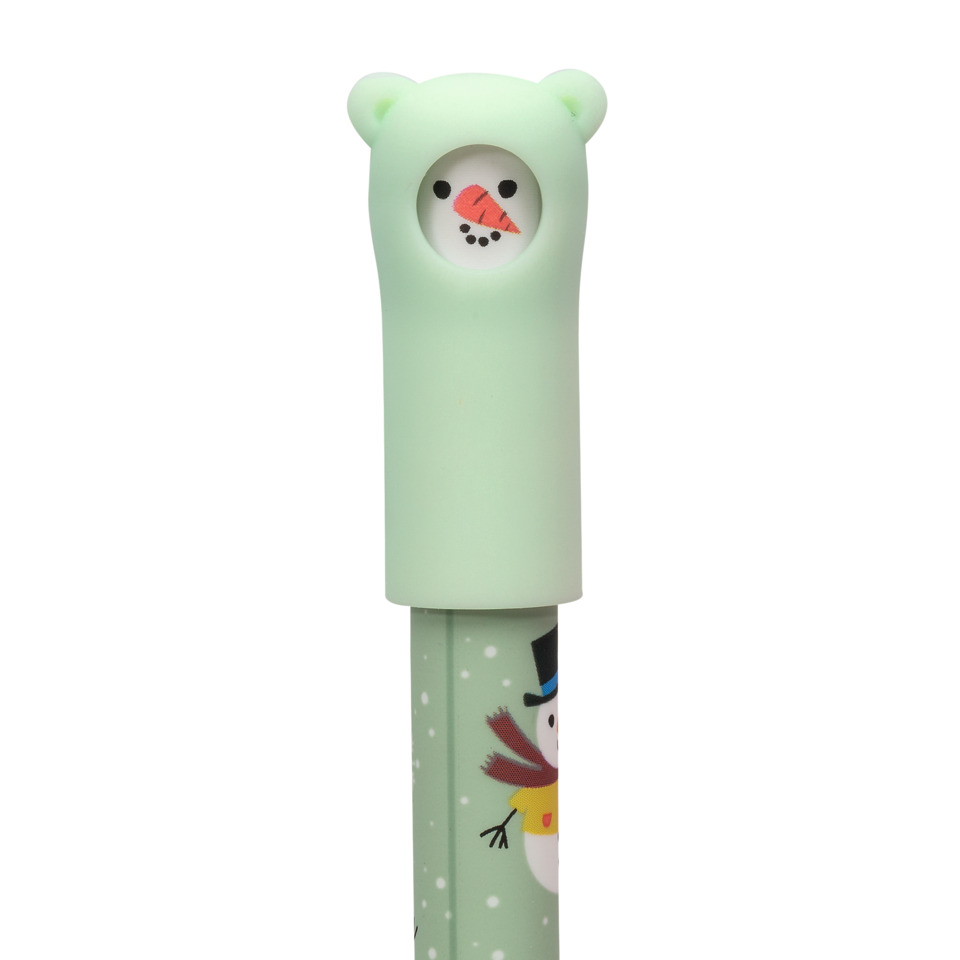 Schreibstift, Körper, Kappe, Grün, Wintermotiv