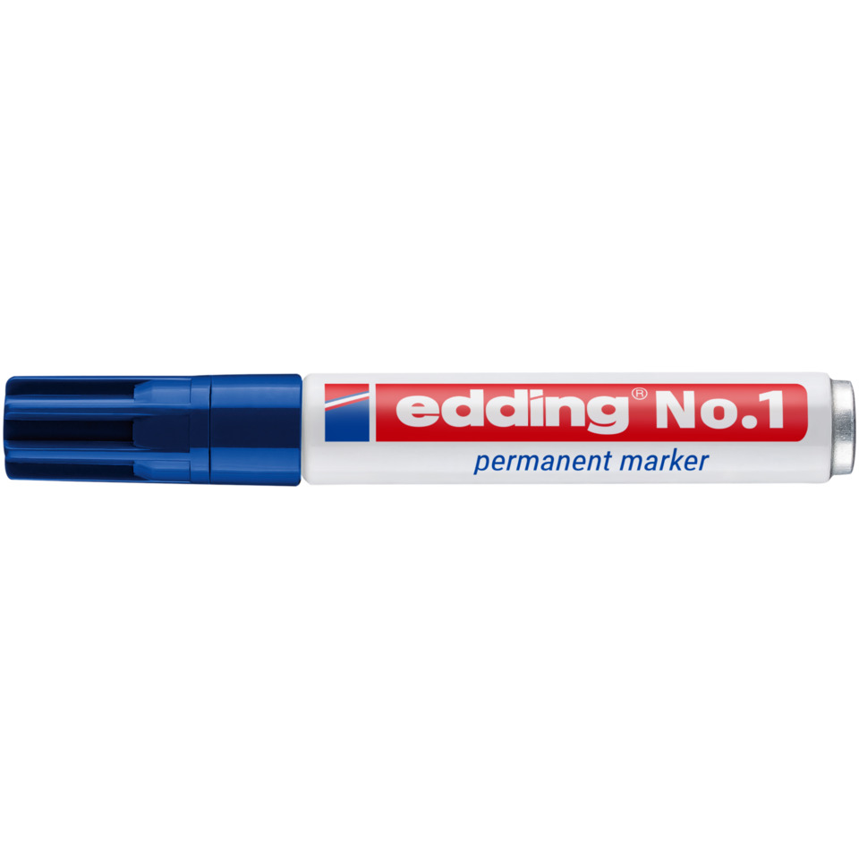 Permanentmarker, Marker, Kunststoff, Blau, Edding No.1