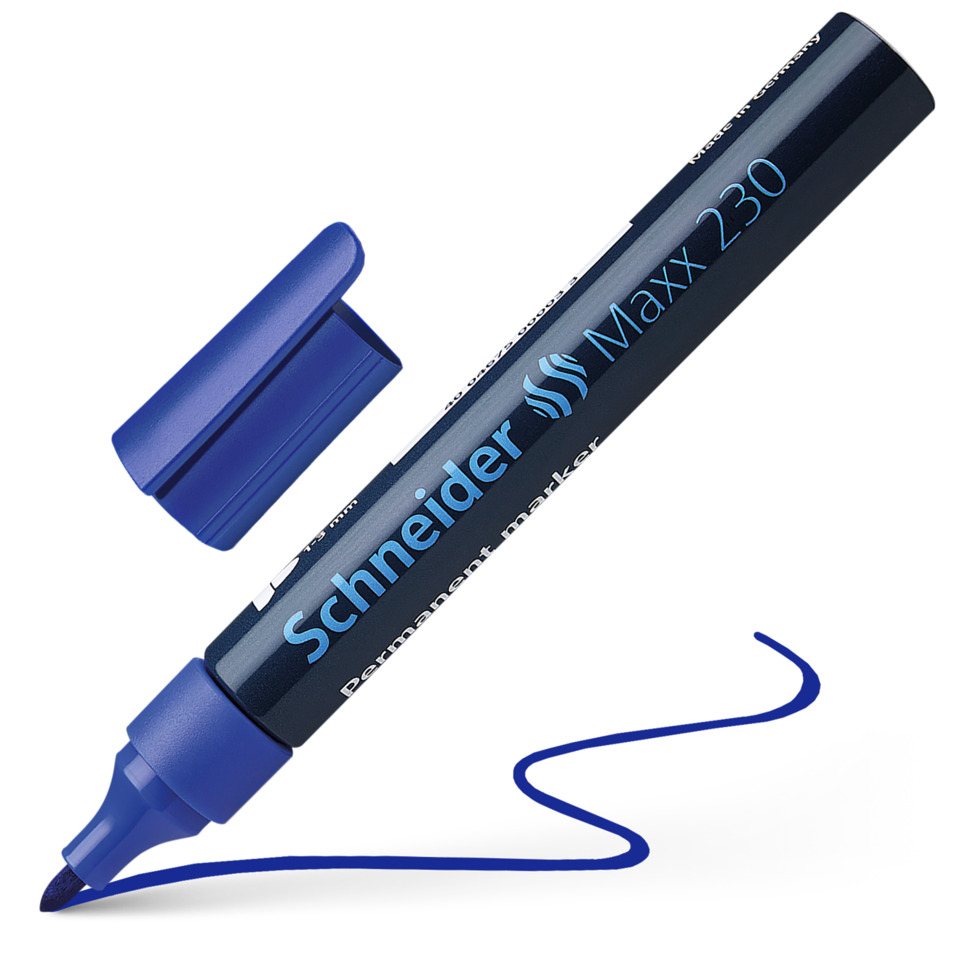 Marker, Permanentmarker, Blau, Feine Linie, Kappe