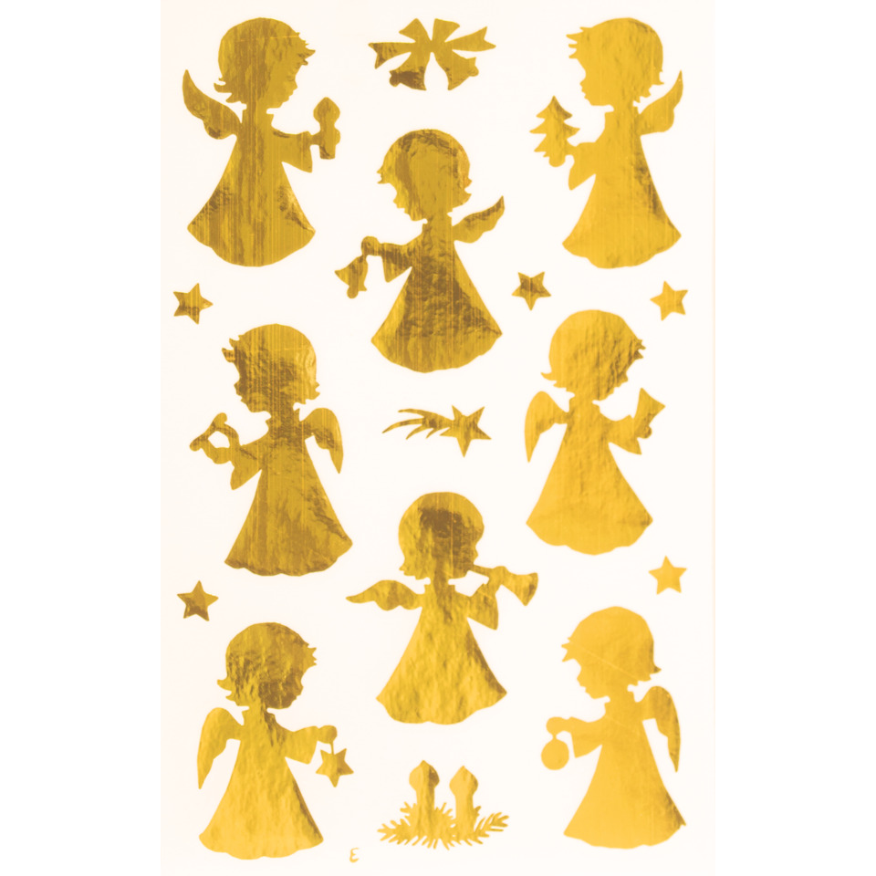 Engel, Silhouette, Goldfolie, Weihnachten, Sticker