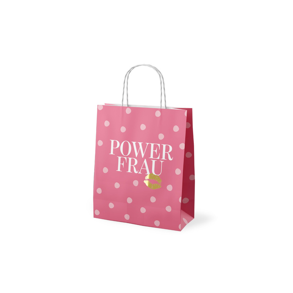 pink bag, Polka dots, Einkaufstasche, Geschenktüte, Power Frau