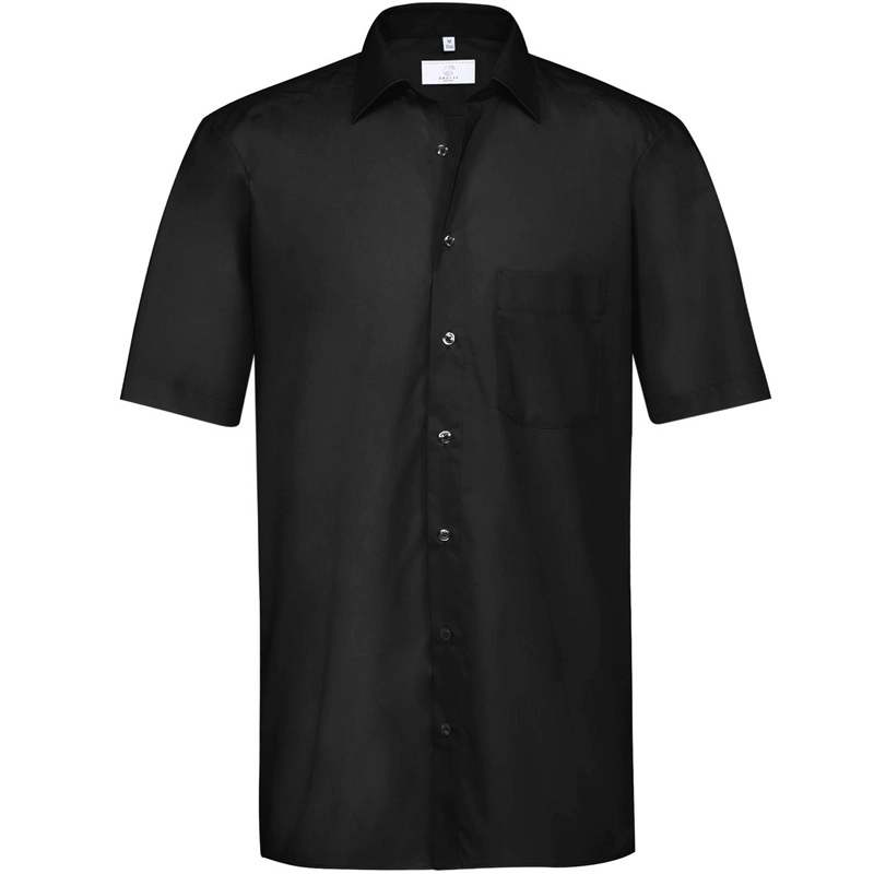 GREIFF Herren-Kurzarmhemd Basic Regular Fit schwarz
