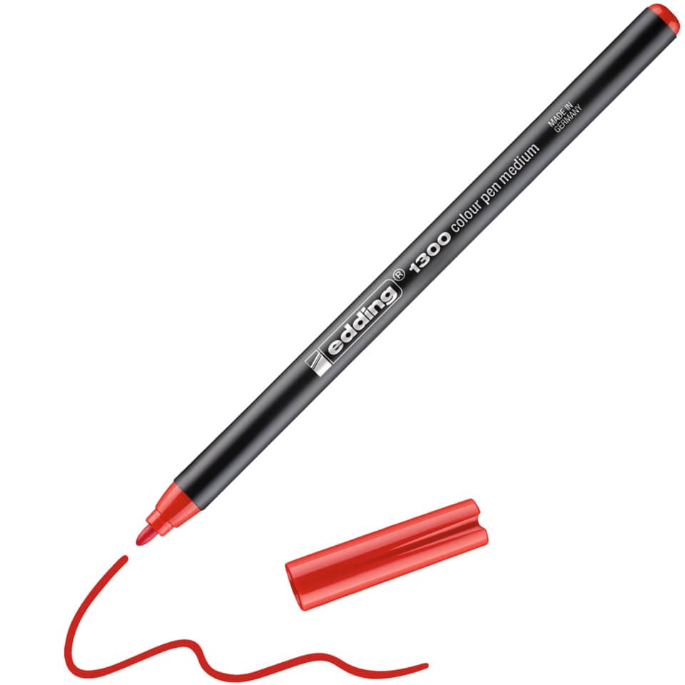 Marker, Colorstift, Rote Tinte, Feinspitze, Edding 1300