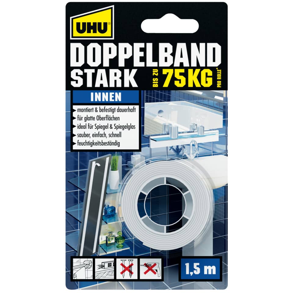 Doppelband, Stark, Innen, Duschband, Rollenklemme