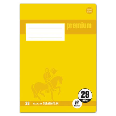 Heft, A4, 90g/m², 16 Blatt, Lin.29, rautiert mit Rand STAUFEN PREMIUM 734010329