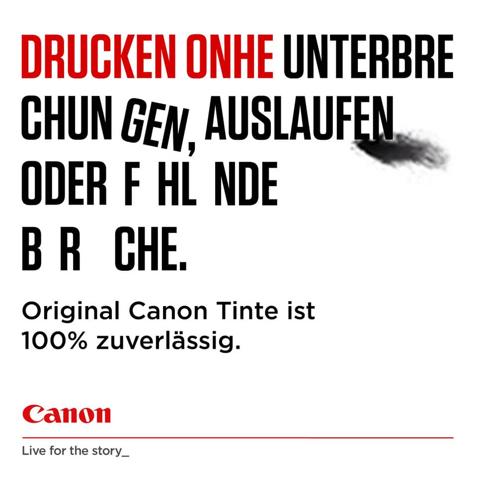 Canon, Tinte, Werbeplakat, Schwarz-Weiß, Logo