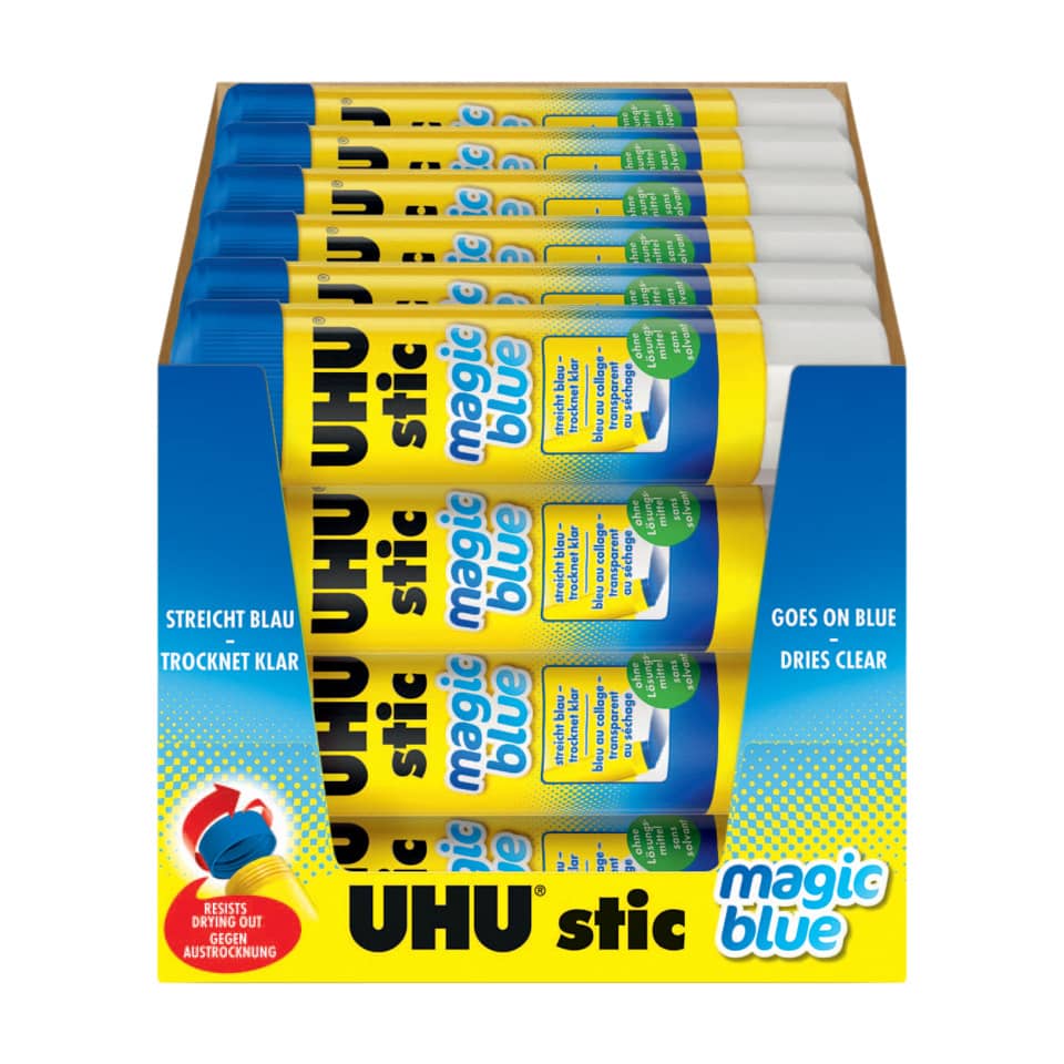 UHU Stic, Kleber, Klebestift, Klebstoffstift, Magic Blue