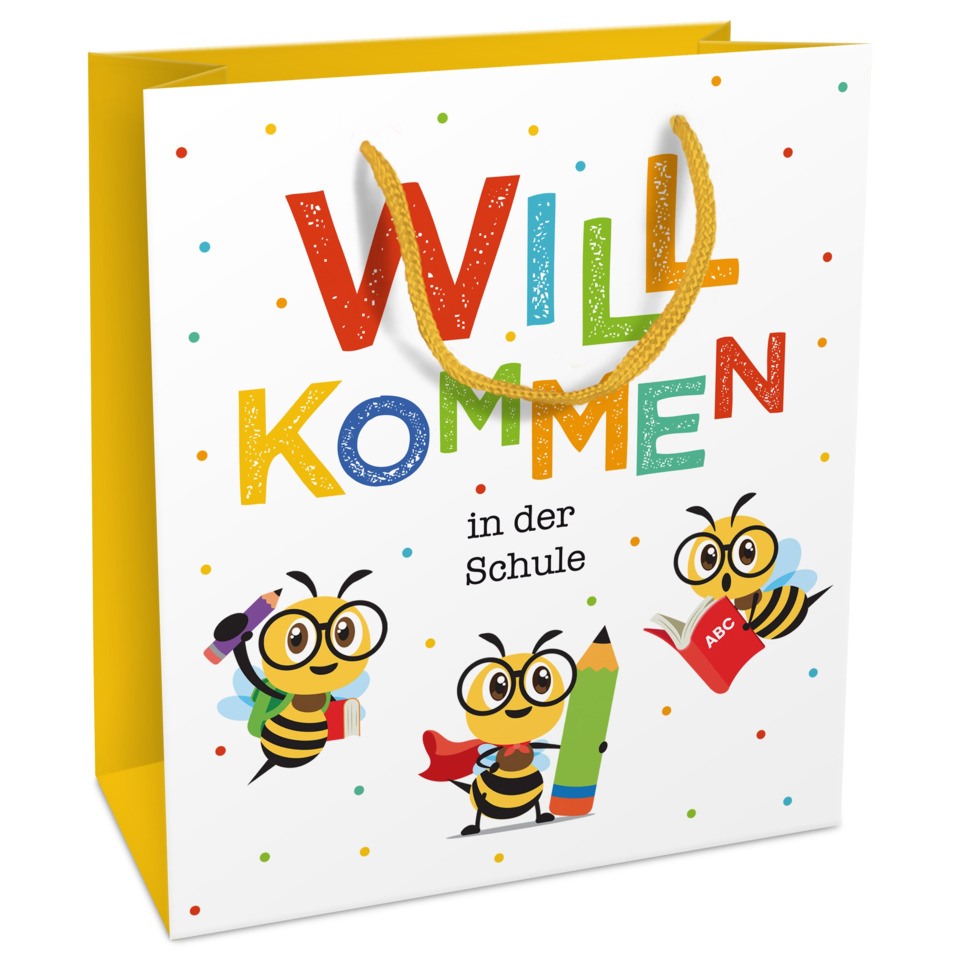 Schultasche, Geschenkverpackung, Biene, Bunt, Schule