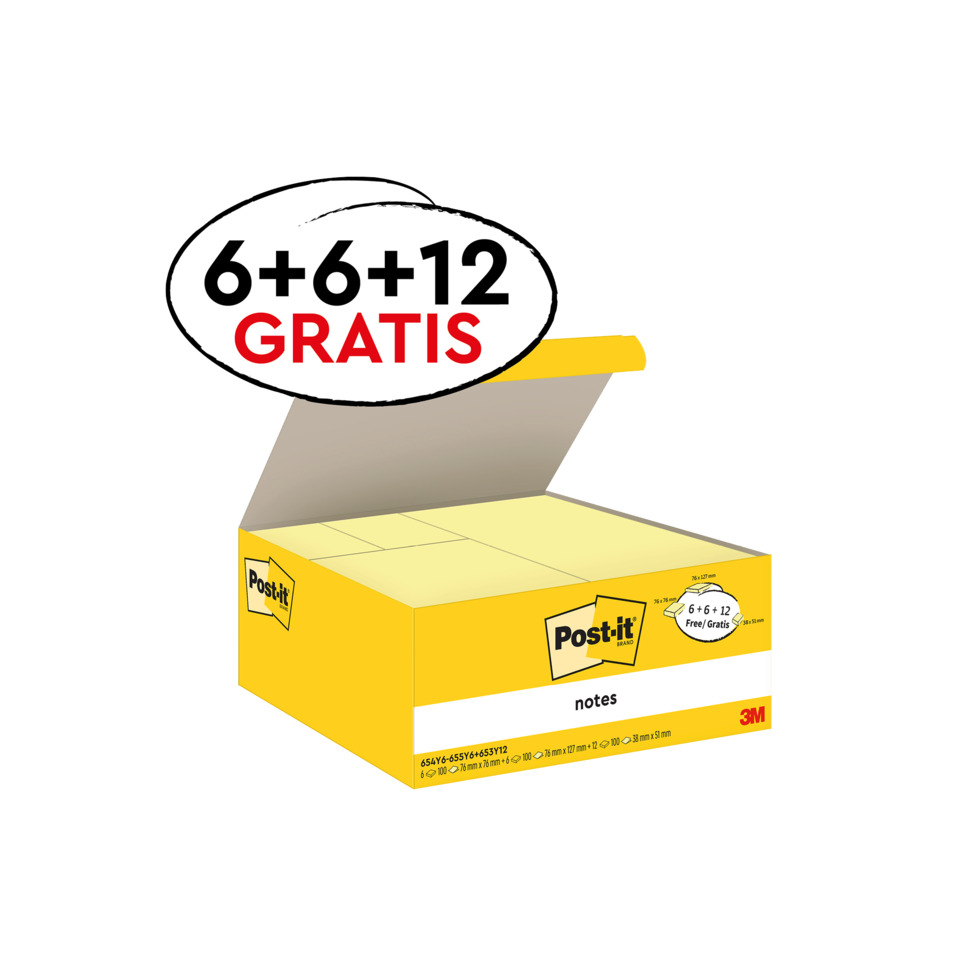 Post-it notes, Notizblock, Gelb, Schachtel, Sticky notes