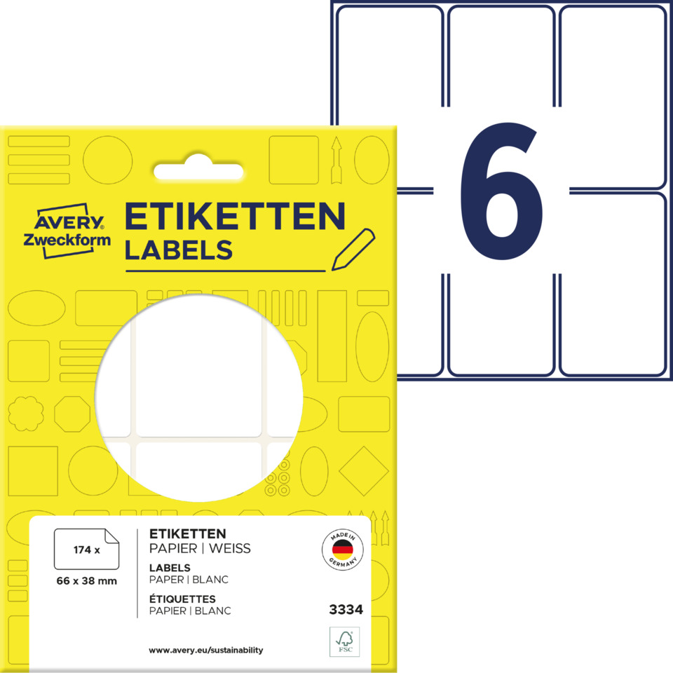 Etiketten, Labels, Papier, Weiss, Avery