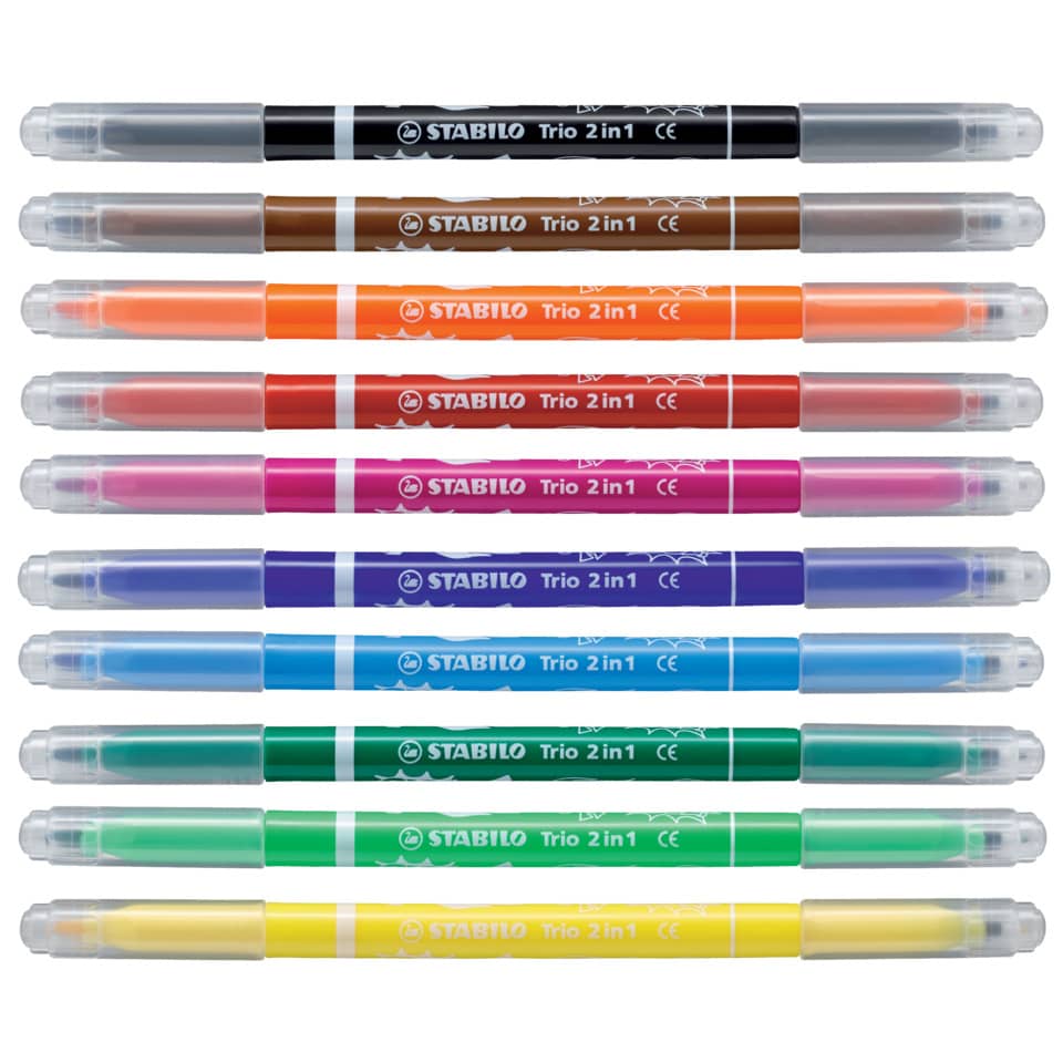 Stabilo, Trio 2in1, Marker, Filzstifte, Wachsmaler