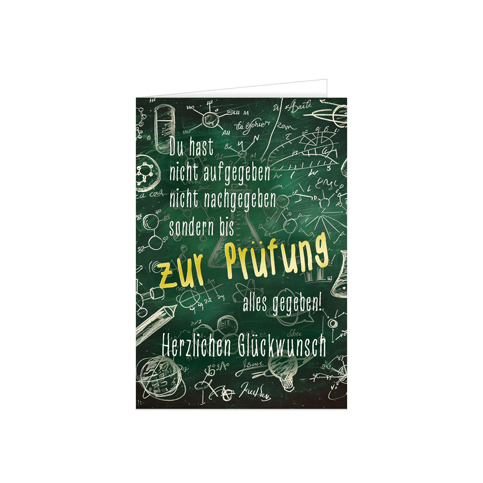 Grußkarte, Glückwunschkarte, Chalkboard, Wissenschaft, Prüfung