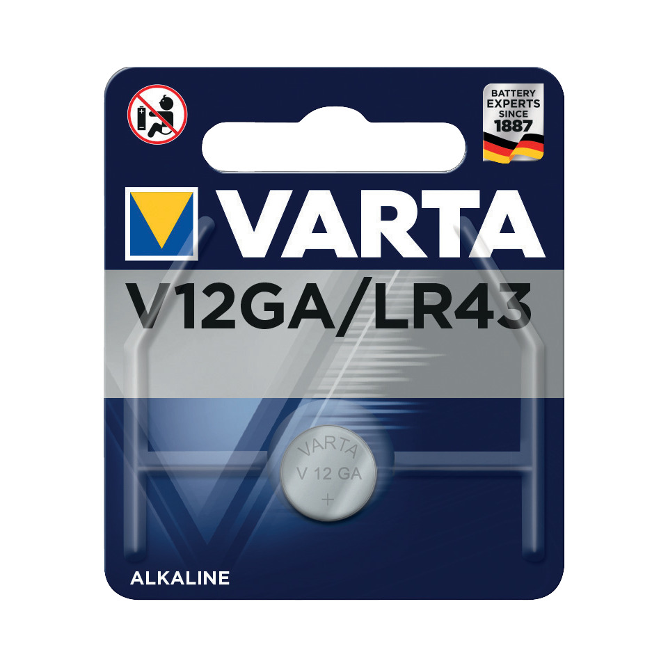 Buttonzelle, Knopfzellen, VARTA, LR43, Alkaline