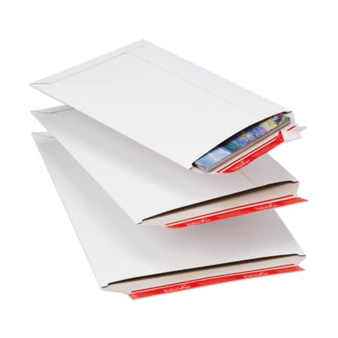 Versandtasche, 310x445x30mm, Vollpappe, weiß COLOMPAC 30000201