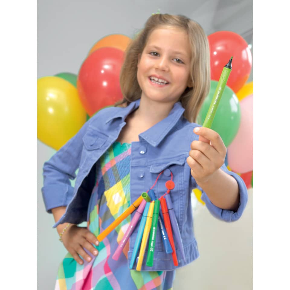 Kind, Buntes Kleid, Buntes Outfit, Marker/Stifte, Schreibset