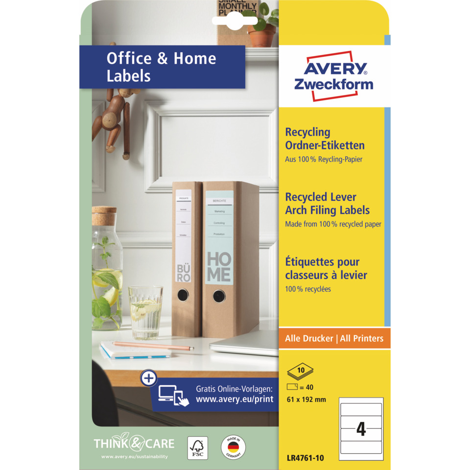 Avery, Recycle, Etiketten, Ablage, Büro