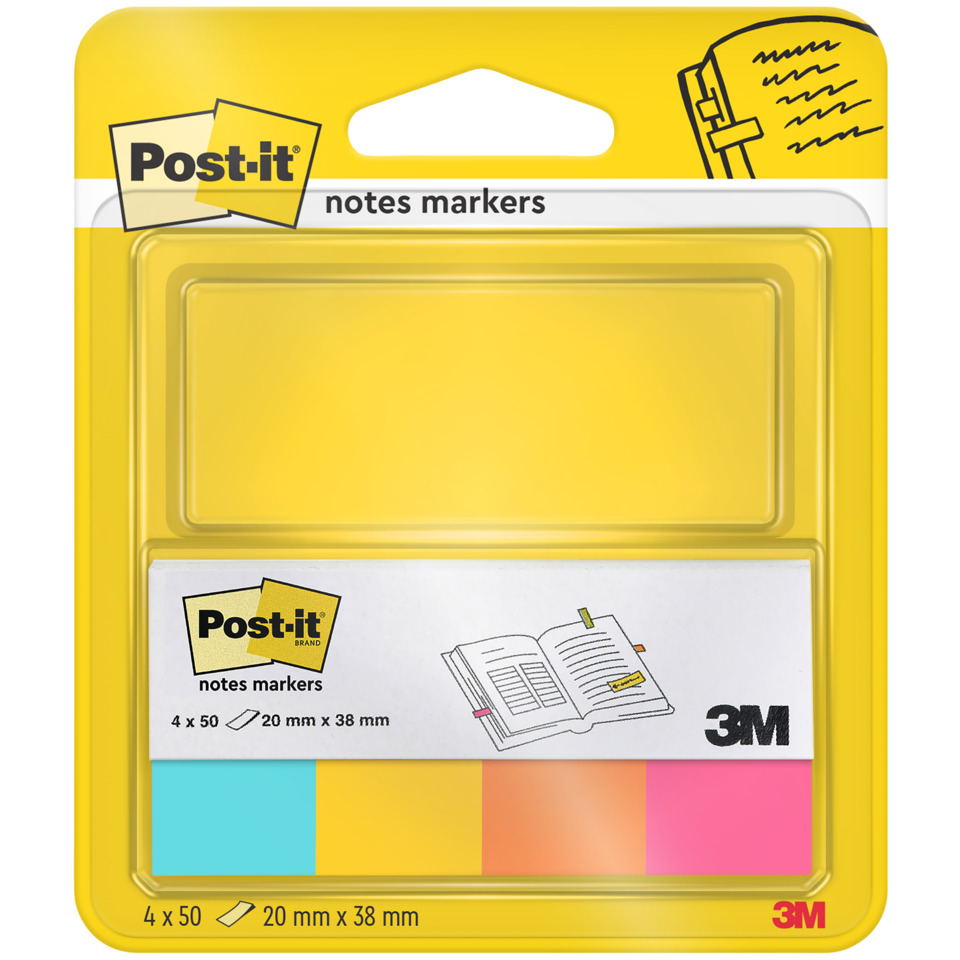 PageMarker Ultrafarben, 20x38mm, 4x50 Blatt POST-IT 670-4U
