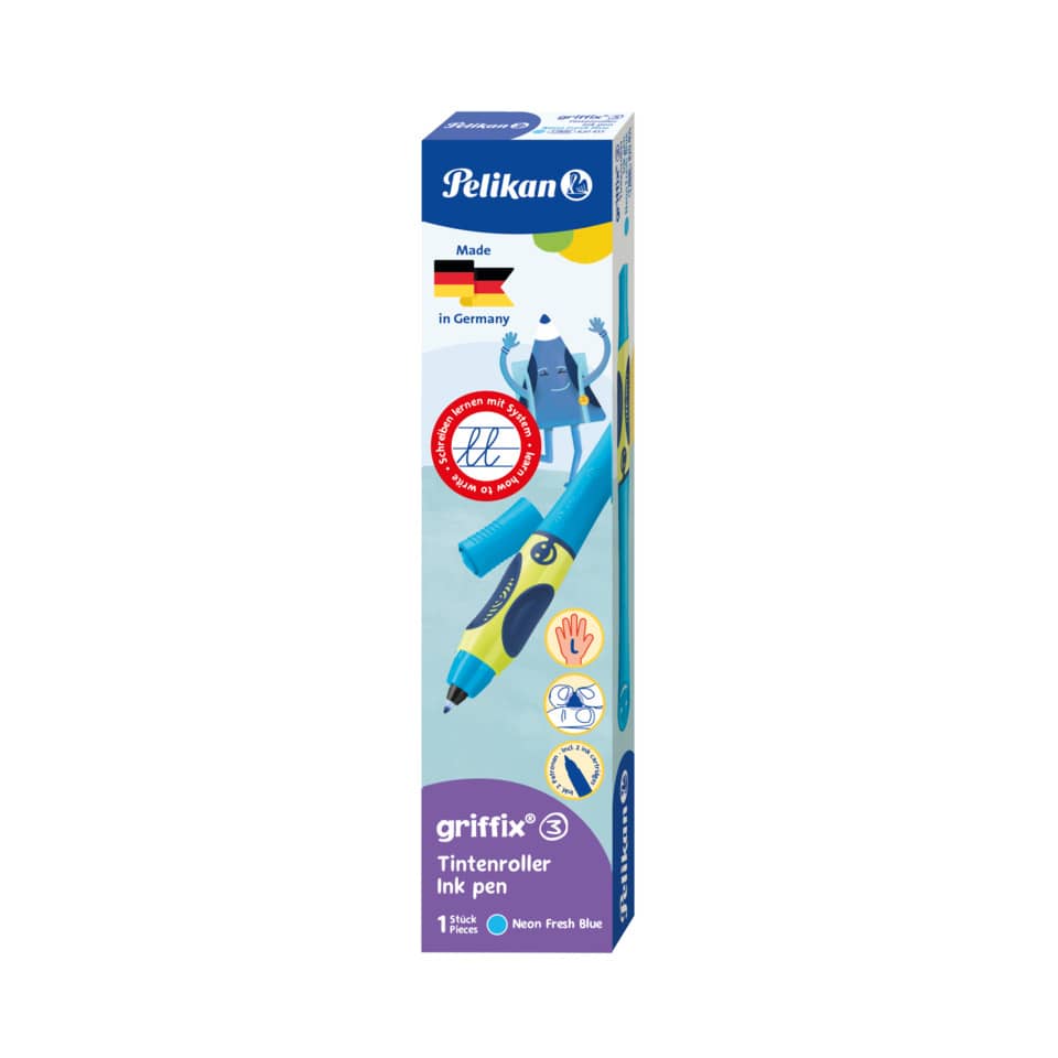 Tintenroller, Tintenstift, Griffix, Neon Frisch Blau, Made in Germany