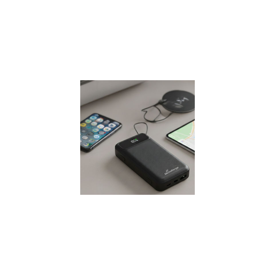 Power bank, Externe Batterie, USB-C, Digitalanzeige, Kompakte Ladestation