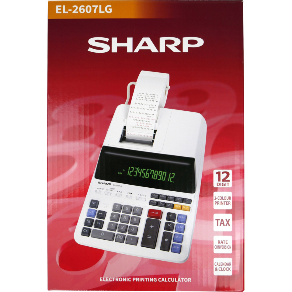 Elektronischer Drucker, Taschenrechner, Rechner mit Bondruck, 12-stellige Anzeige, Tischgerät