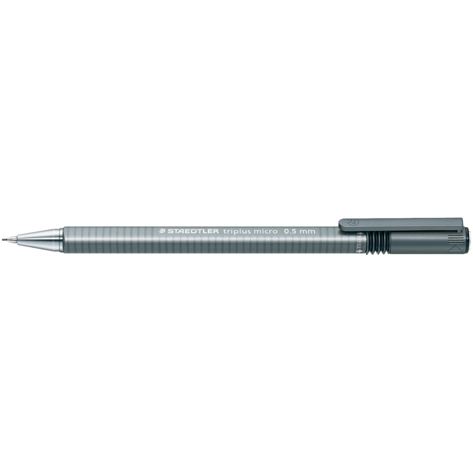 mechanical pencil, 0.5 mm, lead pencil, gray, clip-on