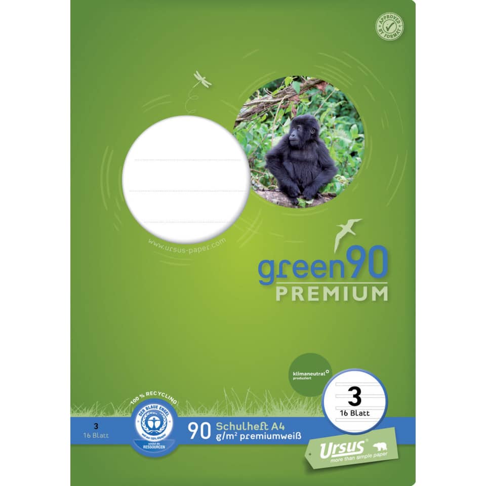 grün, Notizpapier, recycelt, Premium, A4-Papier