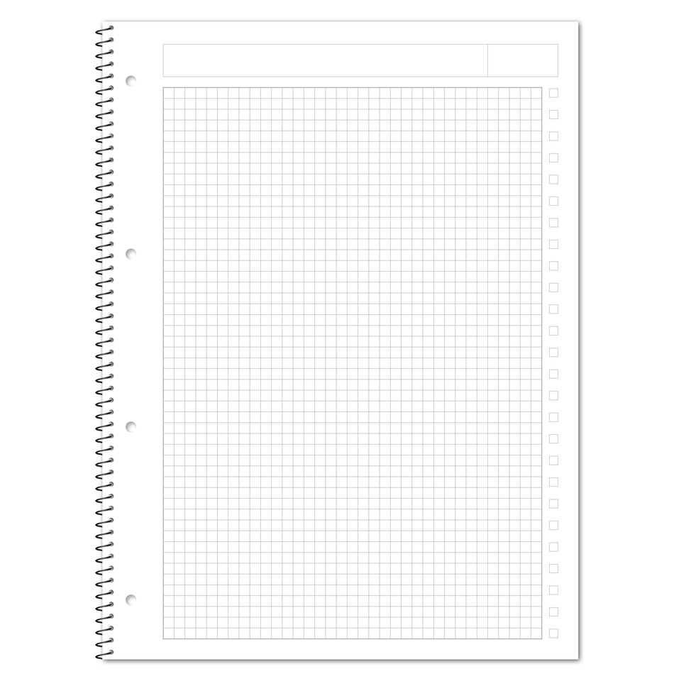 Notizblock, Spiralblock, Gitterpapier, Linienlose Fläche, Klammerheftung