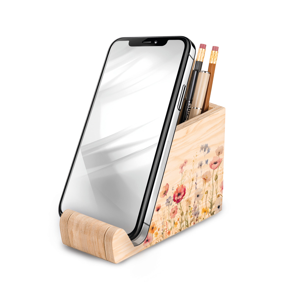 Smartphone-Halter, Pencil-Holder, Holzständer, Handyhalterung, Stifthalterung