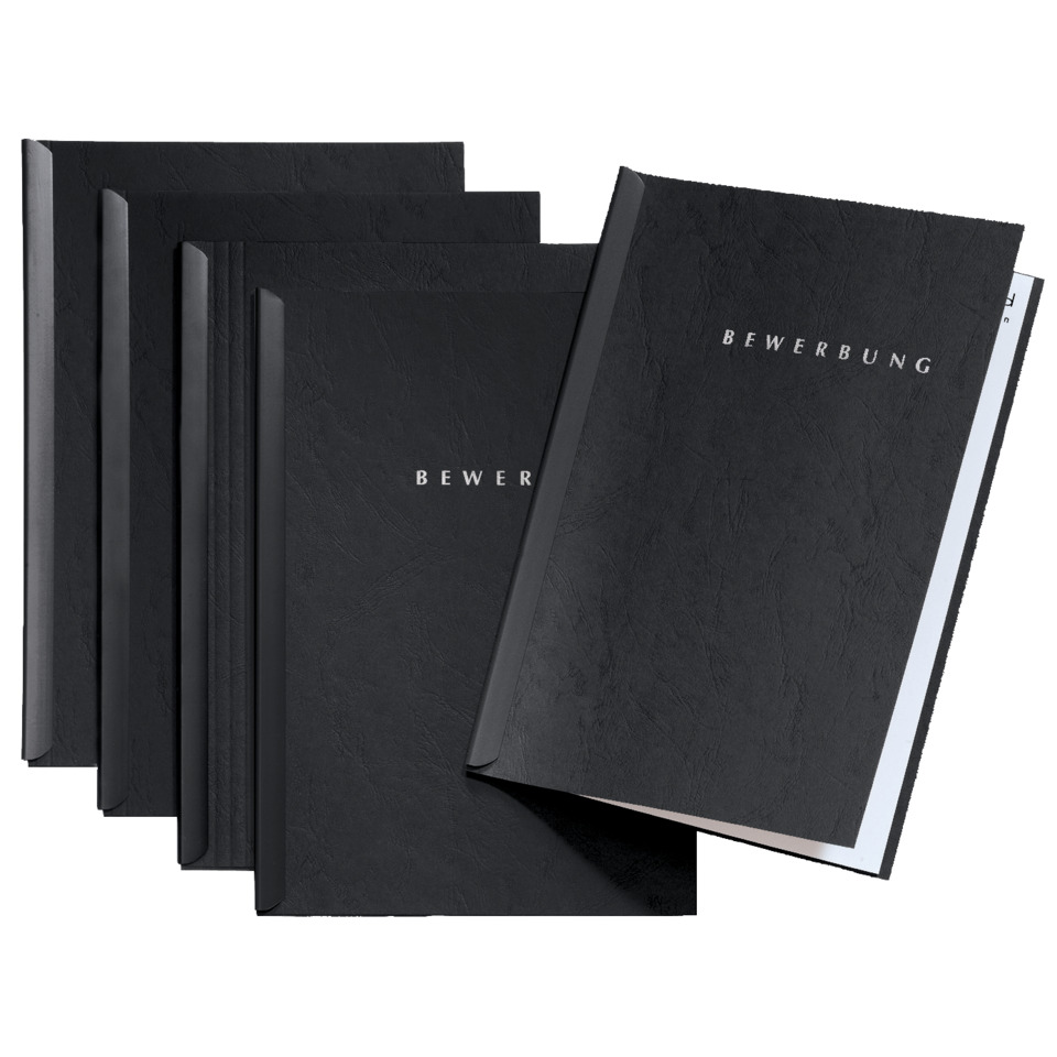 Ordner, Bewerbung, Portfolio, Schwarz, Hochformat