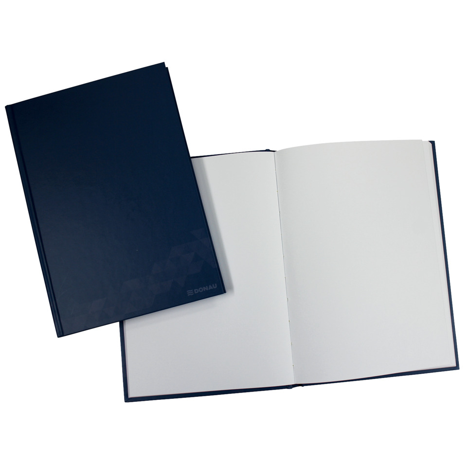 notebook, gebundene notizbuch, blaue deckel, offenes buch, leere seiten