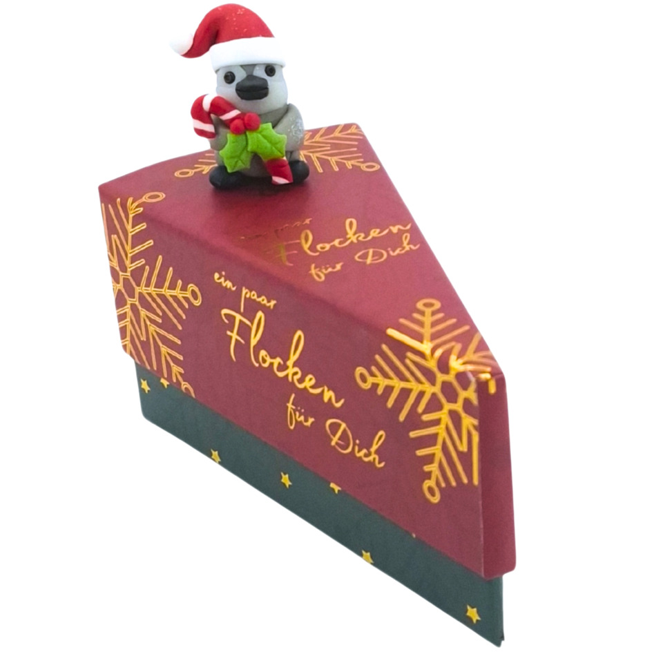 Weihnachtsgeschenk, Schachtel, Geschenkbox, Schneeflocken, Kleiner Dekofigur