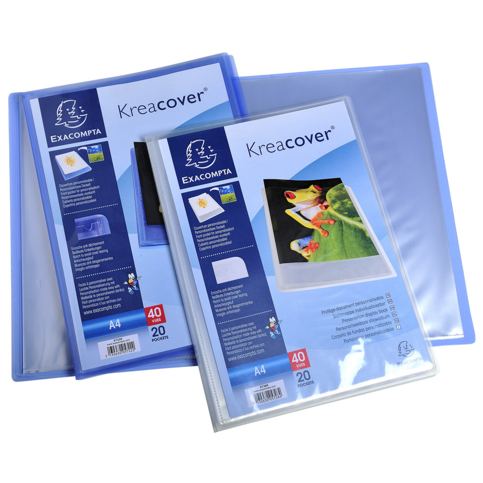 Aktenordner, Ordnerhüllen, Kover Ordner, A4 Ordner, Transparent Folienhülle, A4 Hüllen, PVC Ordner, transparentes Einsteckfach, Dokumentenschutz, blau