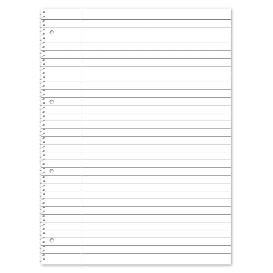 Notizblock, Lineaturpapier, Spiralheft, weißes Papier, Lochungen