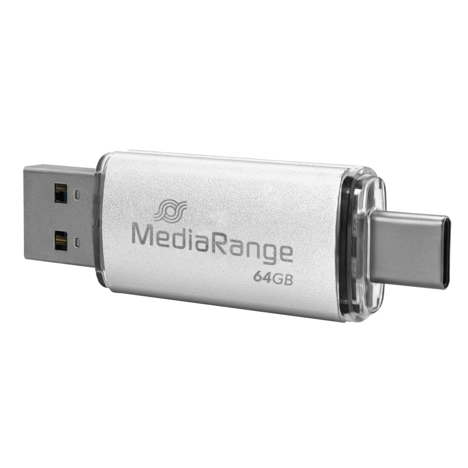 USB-Stick, 64GB, Mediarange, Metall, Flash-Speicher