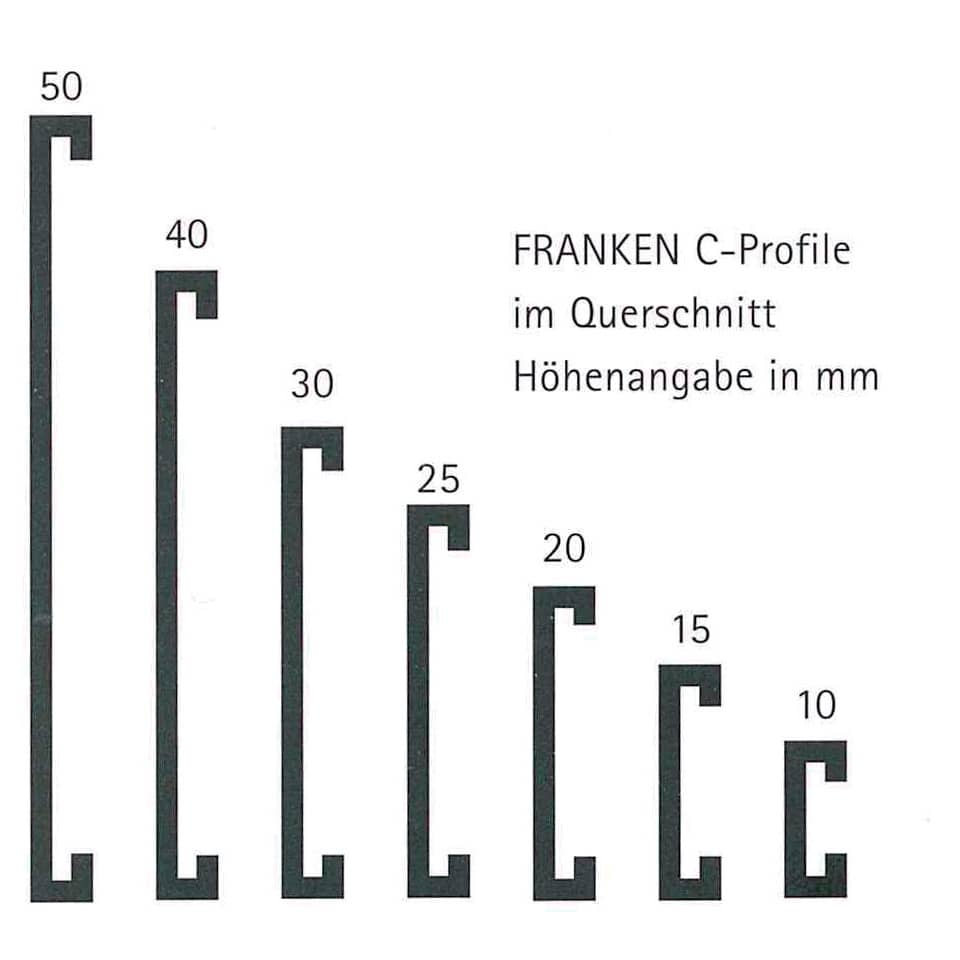 Profil, Franken C-Profil, Querschnitt, Höhenangabe, mm