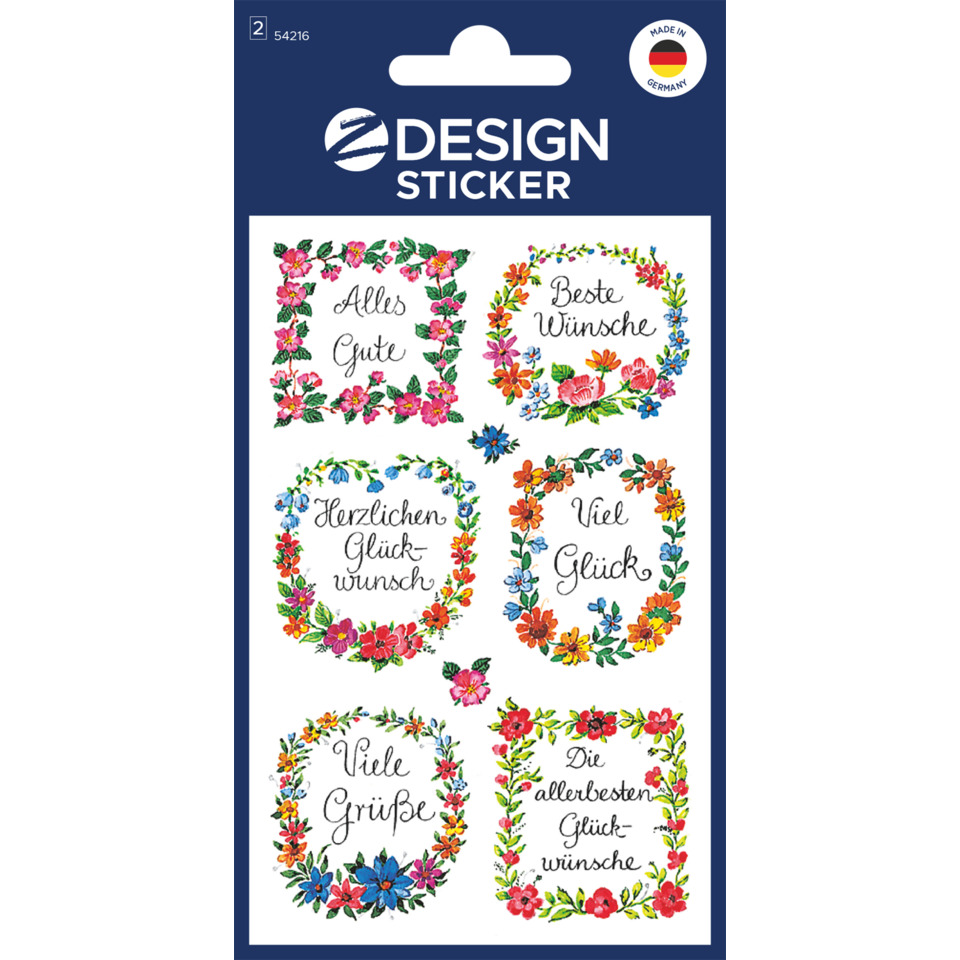 bildstickers, floral rahmen, spruch-sticker, hintergrund weiß, danke grußkarten