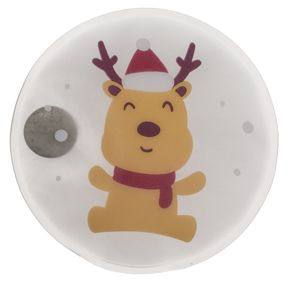 Kinderteller, Rentiermotiv, rund, weiß, Weihnachtsmotiv