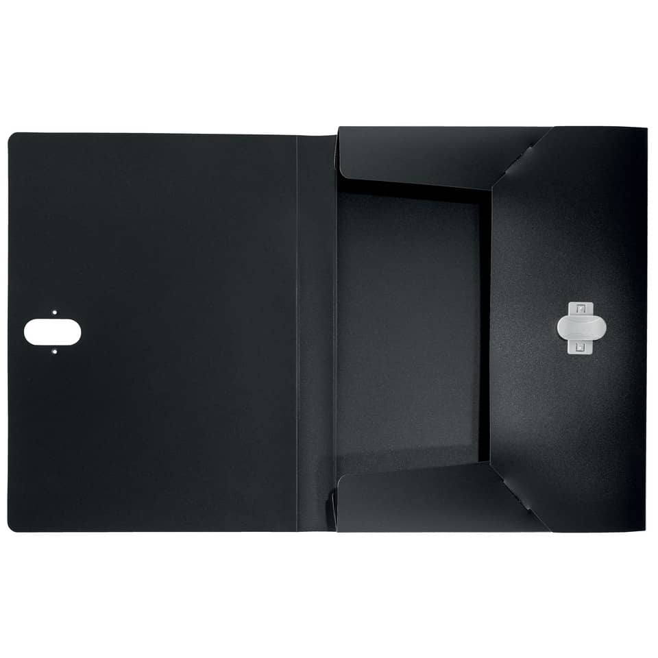 schwarze ordner, Präsentationsordner, Innentasche, Kartenfach, Verschlusslasche