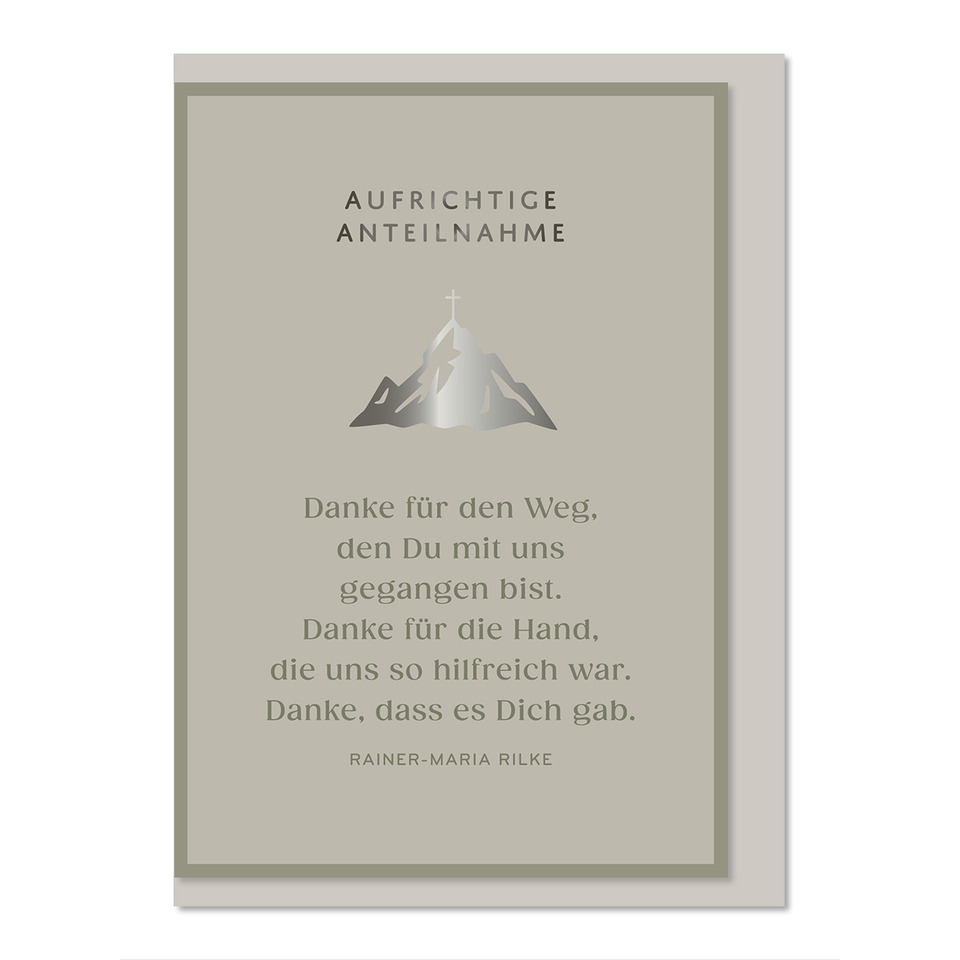 Karte, Gedenkkarte, Berggrafik, Kreuz, Spruchkarte