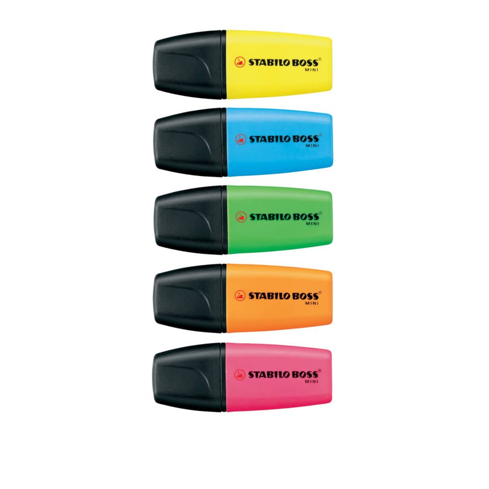 Textmarker, Marker, Neon, Stabilo Boss Mini, Verschiedene Farben