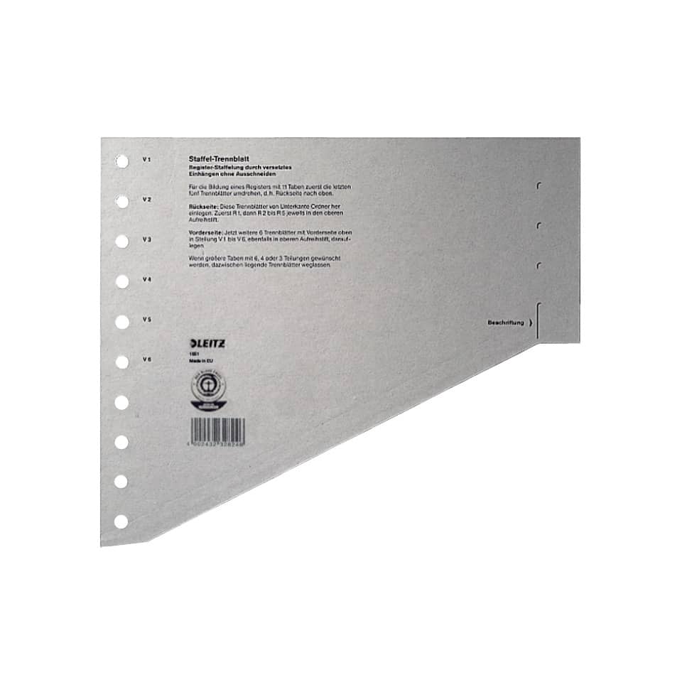 Trennblatt, Schablone, Schreibunterlage, Schnittsanleitung, Perforation