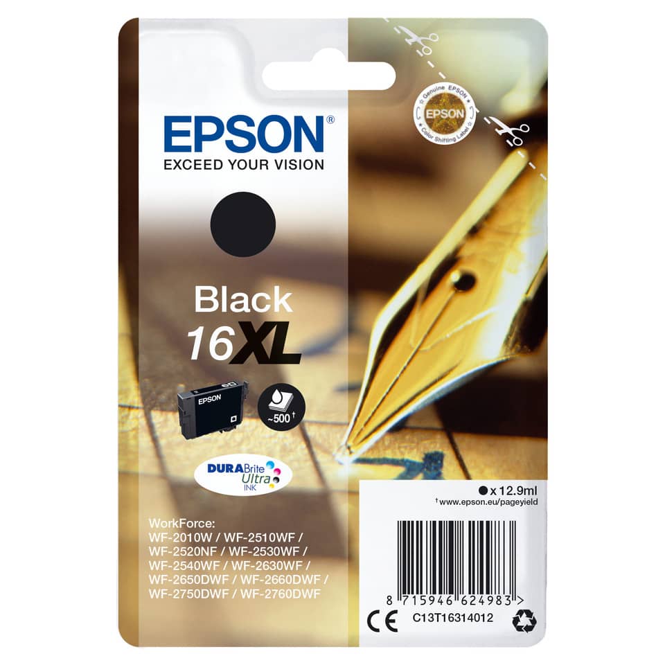 ink, Kassette, Schwarz, 16XL, EPSON