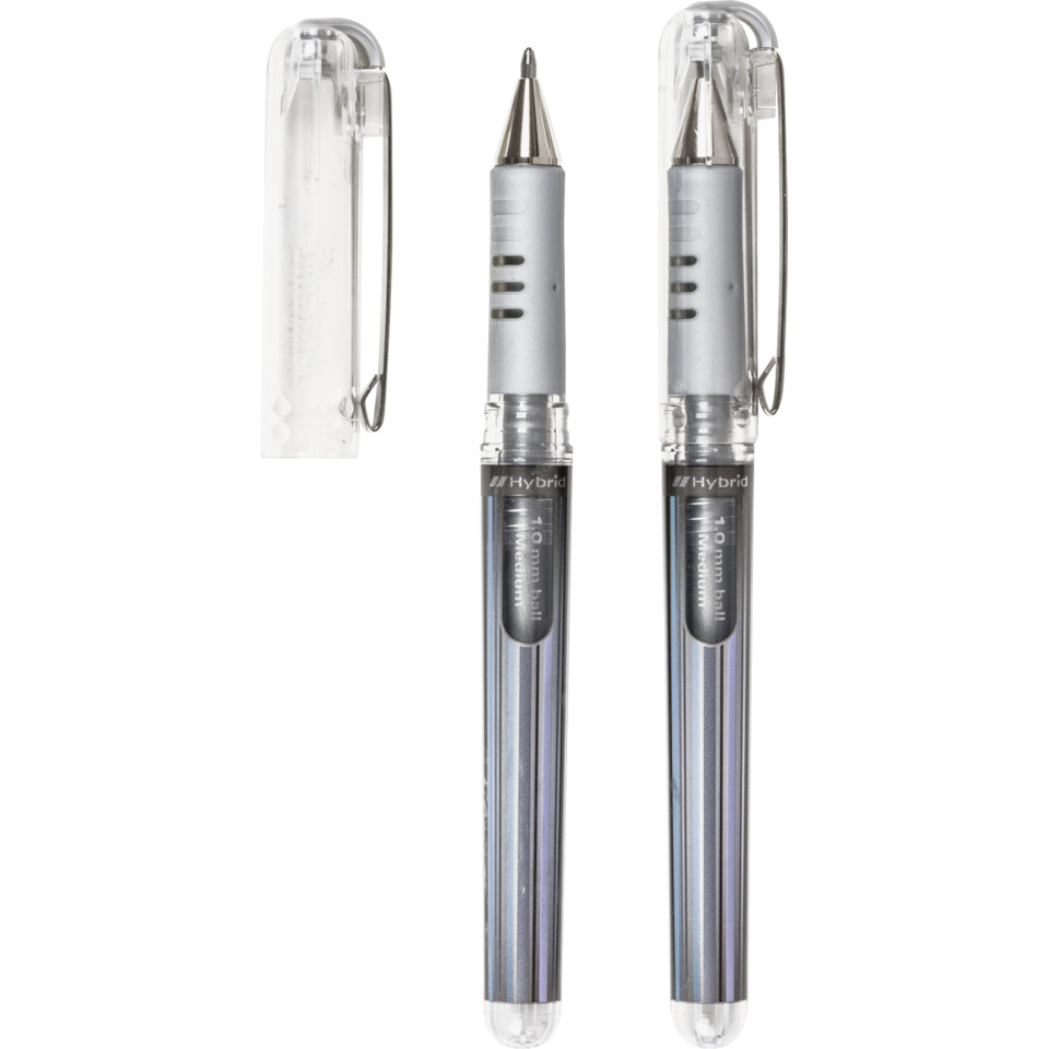 Kugelschreiber, Tintenroller, Metallkörper, Transparentclip, 2er Set