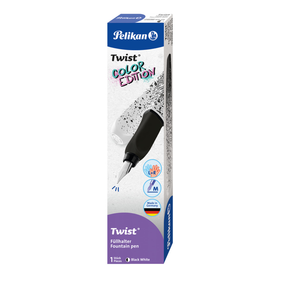 Tintenfüller, Fountain Pen, Schwarz-weiß, Tintennased, Twist Color Edition