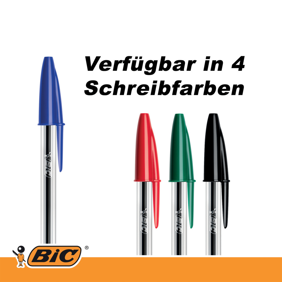 Kugelschreiber, Ballpoint, Klarer Clip, Kappe, Vier Farben