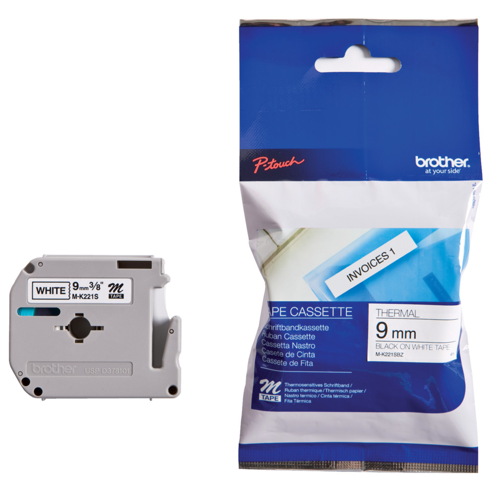 Kassette, 9 mm, White Tape, Thermal, Kassettentape