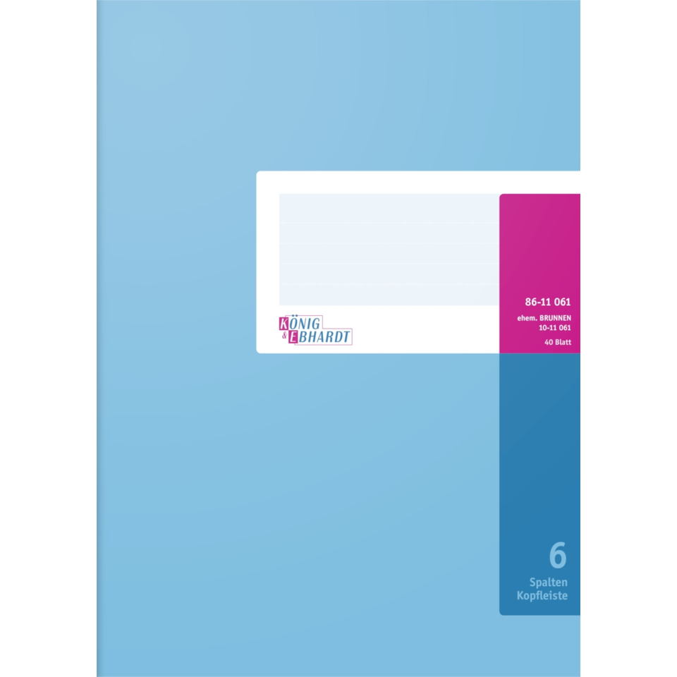 Spaltenbuch mit Kopfleiste A4, 80 Seiten, 6 Spalten, Karton, magenta/hellblau KÖNIG & EBHARDT 8611061